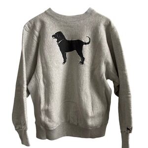 KellSport Vintage Sweatshirt Gray Lab Dog‎ Graphic Crewneck Pullover Made USA XL